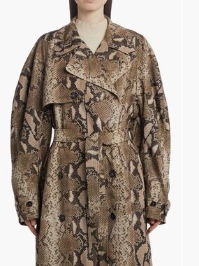 STELLA MCCARTNEY Snake Print Trench Coat - Brown